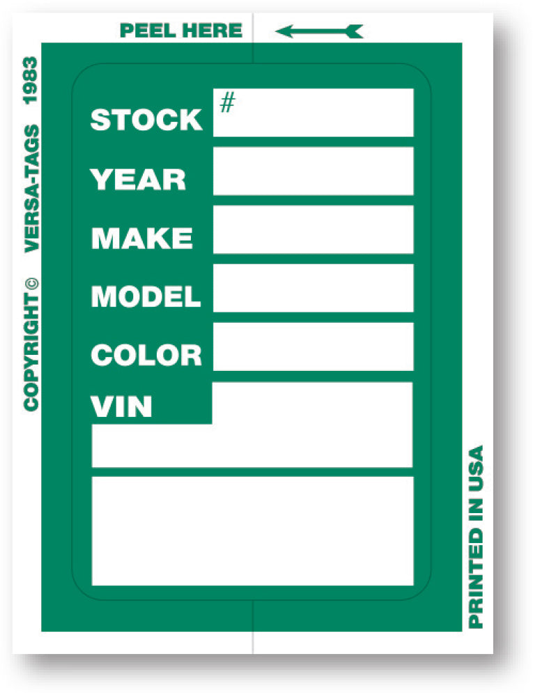 "Clear Back" Window Sticker Tickets (100 Pack)