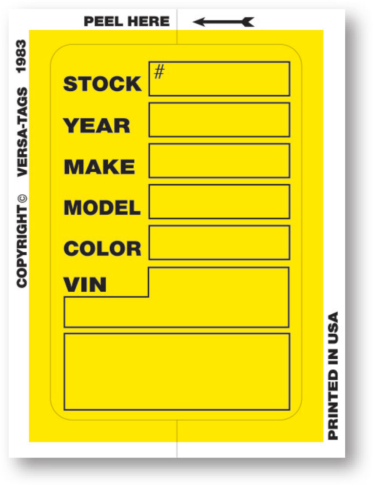 "Clear Back" Window Sticker Tickets (100 Pack)
