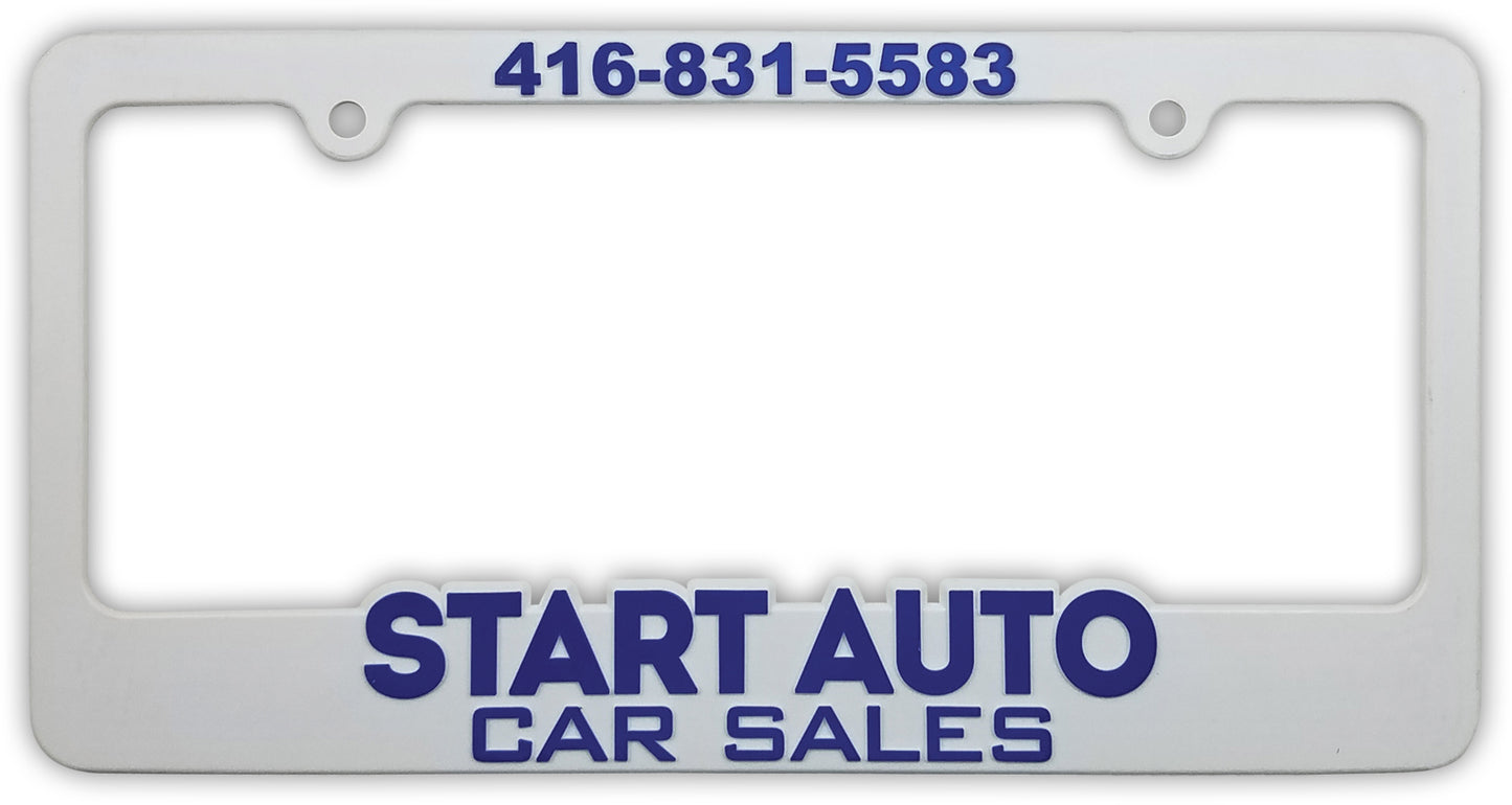 Custom Molded Plastic Car Dealer License Plate Frames (250 Count)