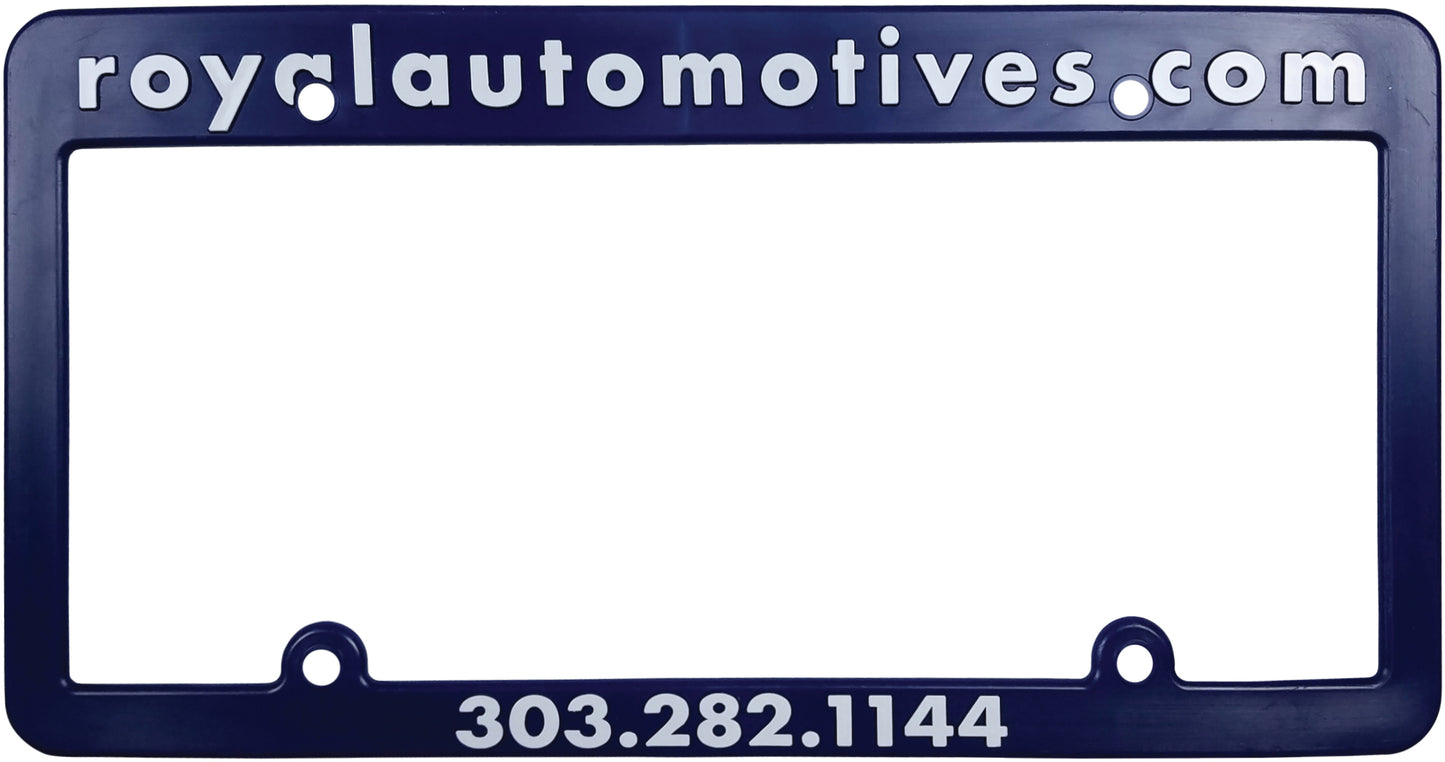 Custom Molded Plastic Car Dealer License Plate Frames (250 Count)
