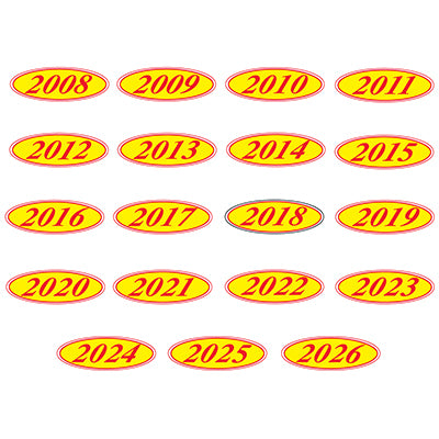 Red & Yellow E-Z Year Stickers