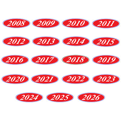 White and Red E-Z Bold Year Model Signs