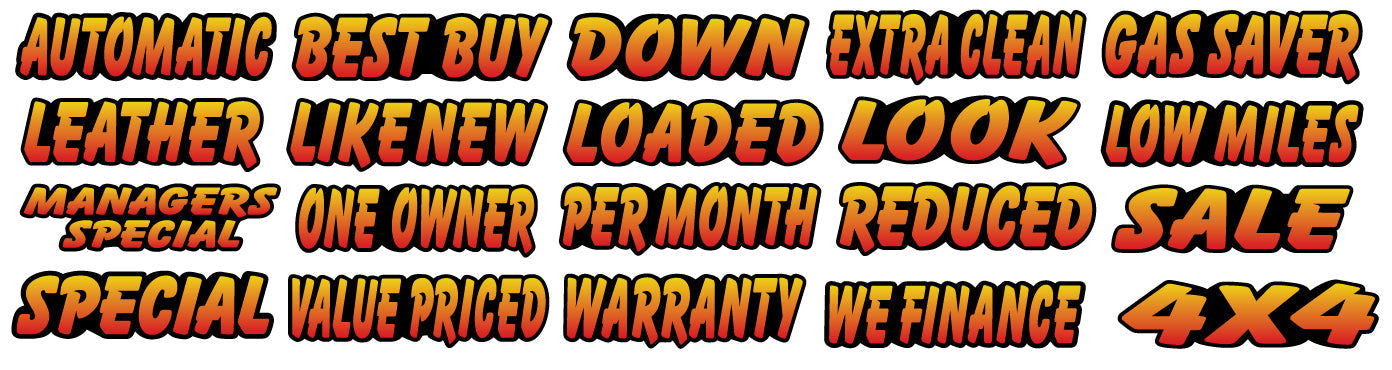 Red Fade To Yellow Die Cut Slogans