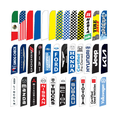 12' Stock Feather Flag Kits (Ground Spike Base)