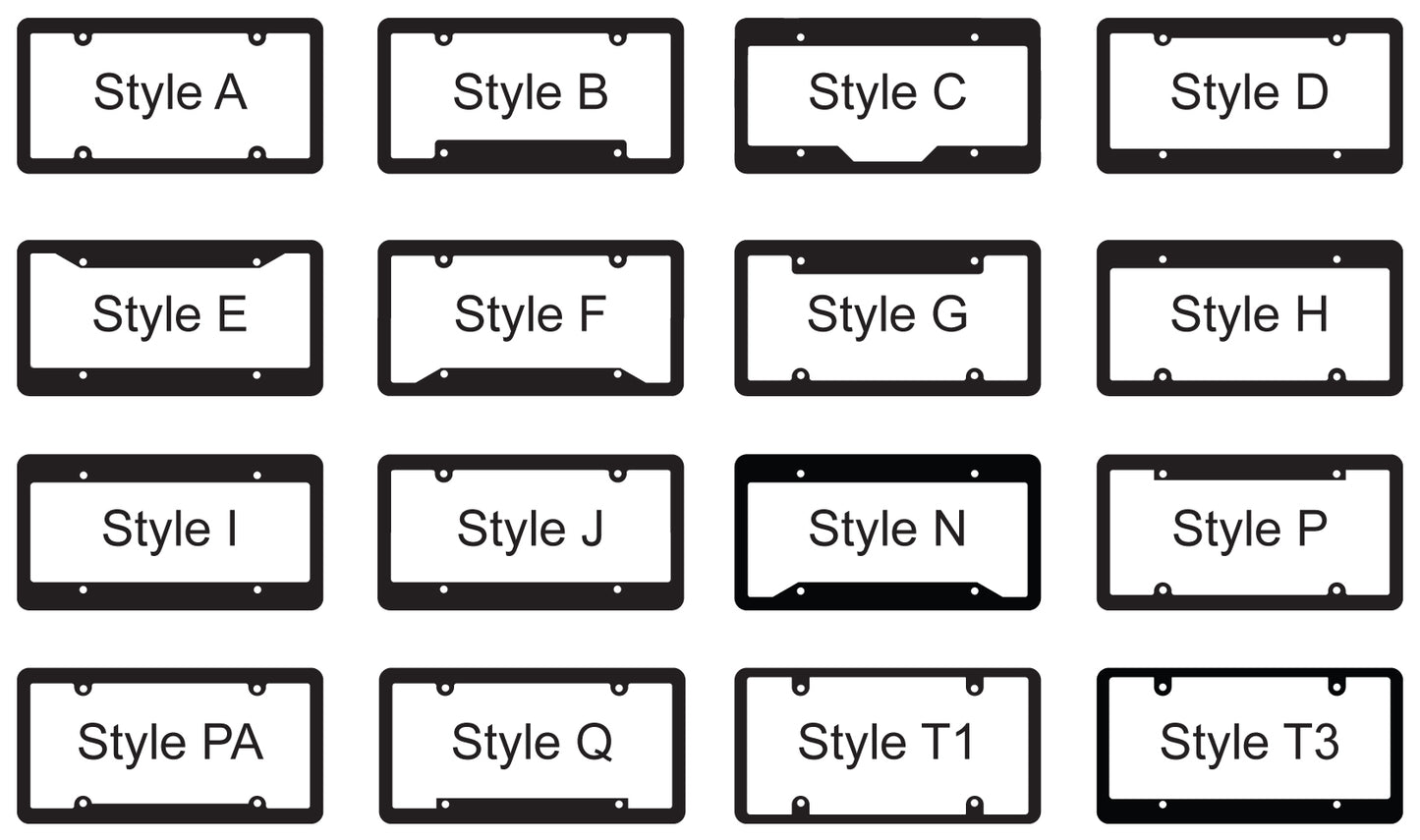 Custom Molded Plastic Car Dealer License Plate Frames (250 Count)