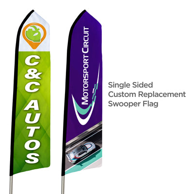 Custom Swooper Flag Kit (Single Sided) with Tire Base