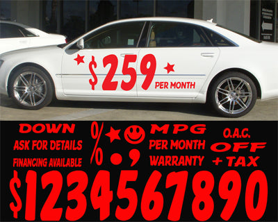 Impact Numbers and Signs - Red