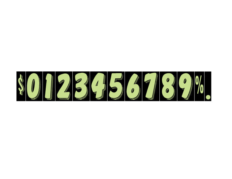 11 1/2" Chartreuse Adhesive Windshield Numbers