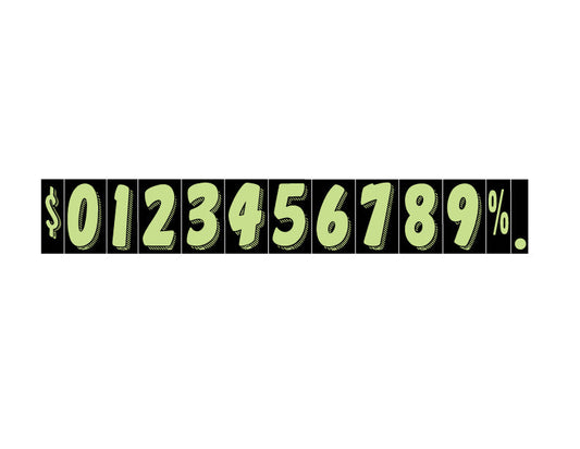 11 1/2" Chartreuse Adhesive Windshield Numbers