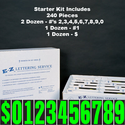 5 1/2" Neon Green Windshield Numbers Kit (20 doz)