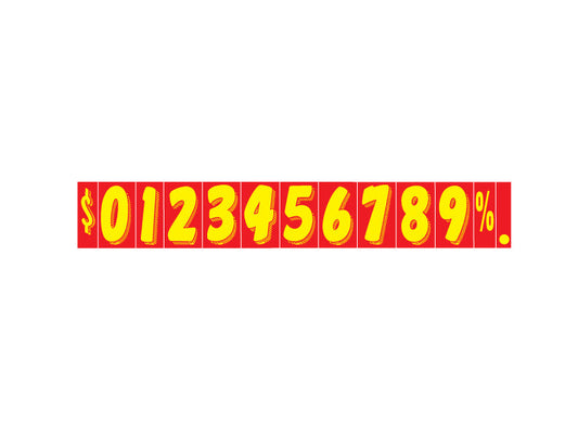 11 1/2" Yellow & Red Adhesive Windshield Numbers