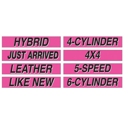15" Hot Pink Adhesive Windshield Slogans