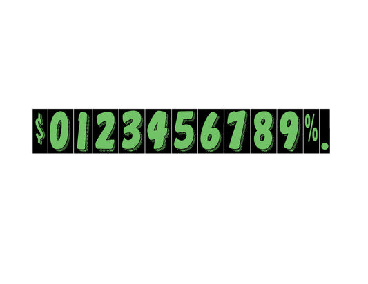 5 1/2" Neon Green Adhesive Windshield Numbers