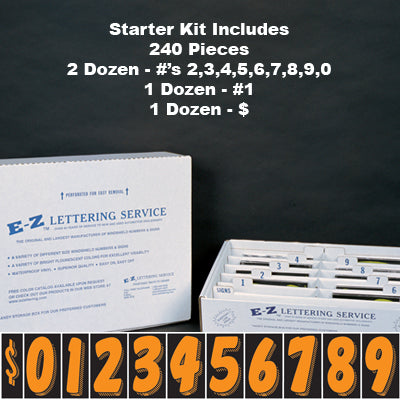 7 1/2" Fluorescent Numbers Starter Kit for car lots
