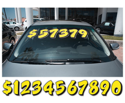 Die Cut Graphic Windshield Numbers - Yellow