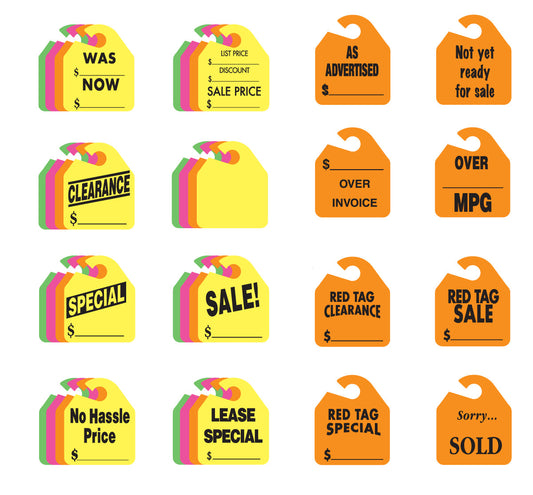 Large Rearview Mirror Hang Tags (50 per pack)