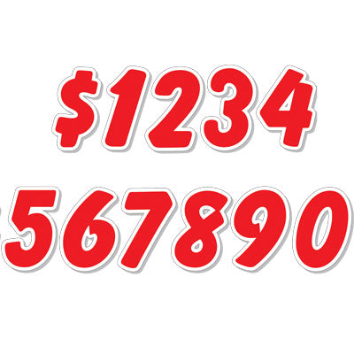 Red & White Die Cut Numbers
