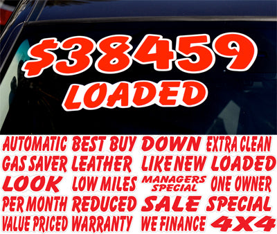 Die Cut Graphic Windshield Numbers - Red
