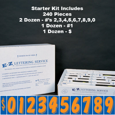 7 1/2" Orange & Blue Number Kit for car lots