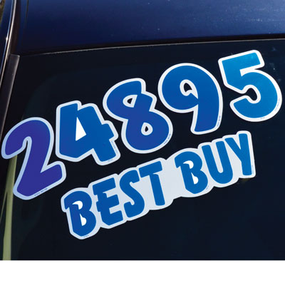 Die Cut Graphic Windshield Numbers - Blue