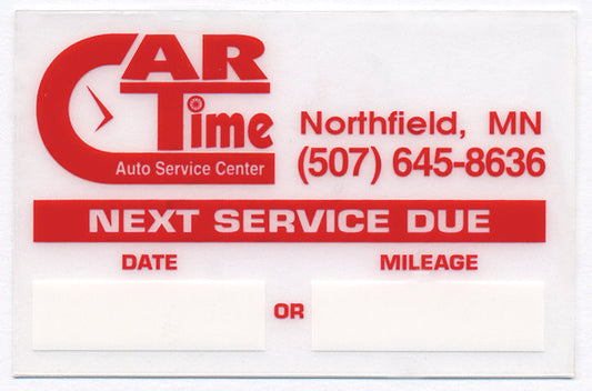 Static Cling Service Due Stickers