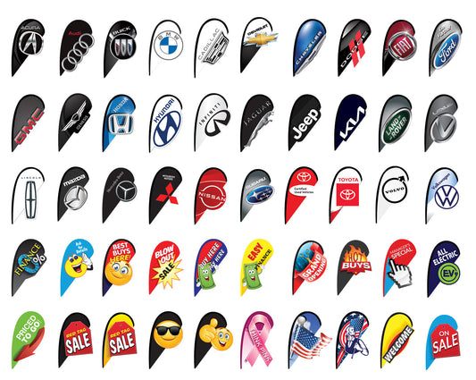 3D Double Sided Mini Teardrop Flag Only