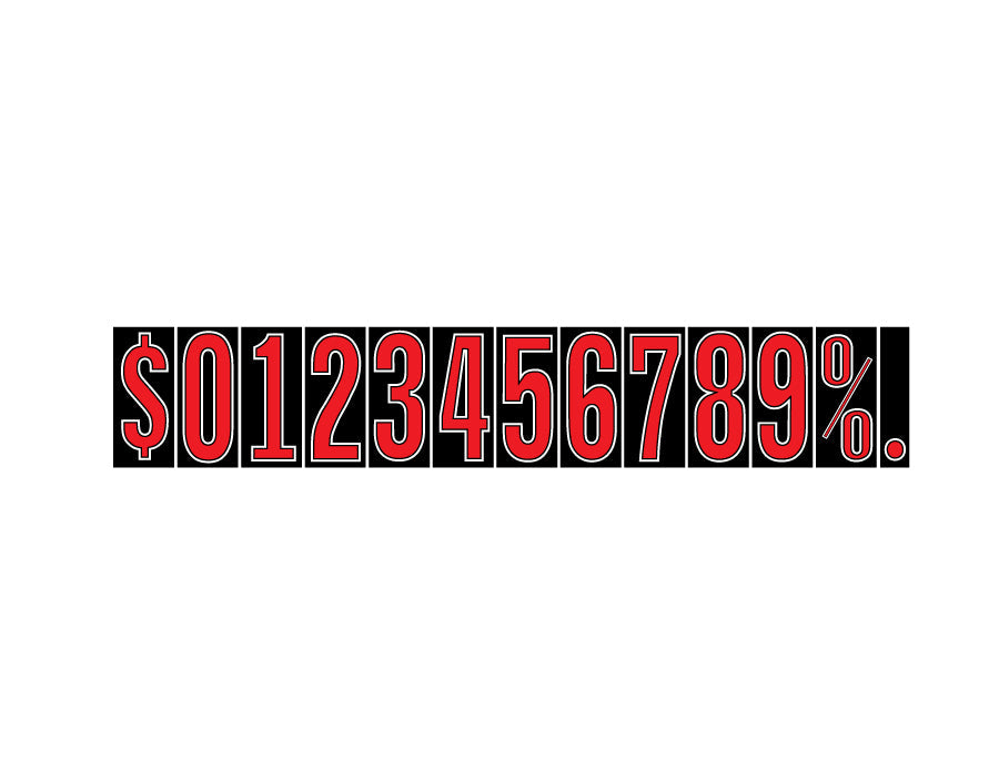 7 1/2" Sunbuster Non-Fade Windshield Numbers (per Dozen) for car lots