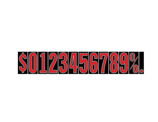 7 1/2" Sunbuster Non-Fade Windshield Numbers (per Dozen) for car lots