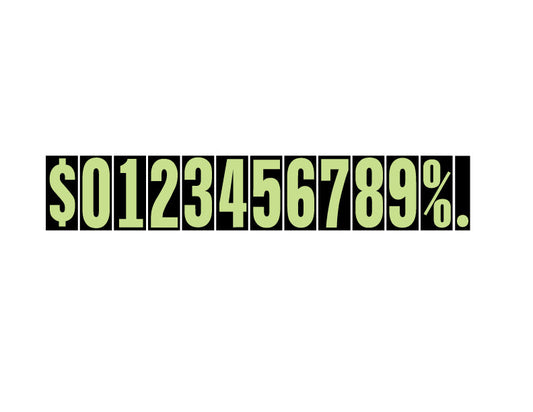 5 1/2" Adhesive Windshield Numbers (per Dozen) for car lots
