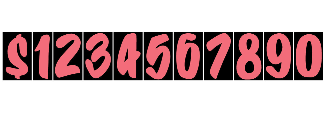 Designer Windshield Numbers (per Dozen)