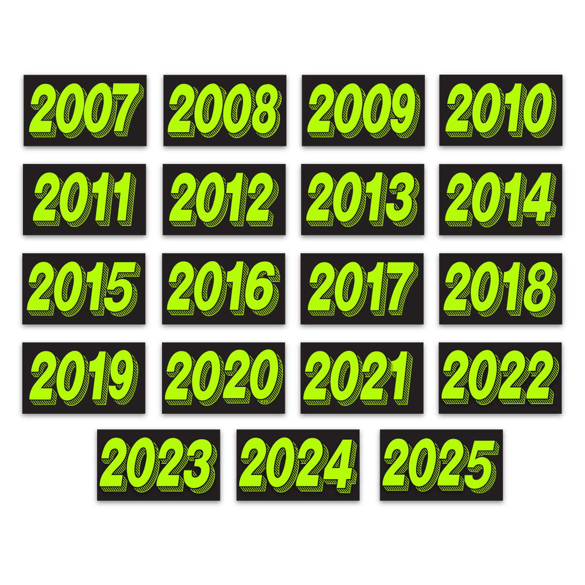 Chartreuse Year Model Windshield Signs