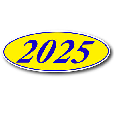 Blue & Yellow E-Z Bold Year Model Signs