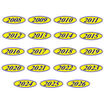 Blue & Yellow E-Z Bold Year Model Signs