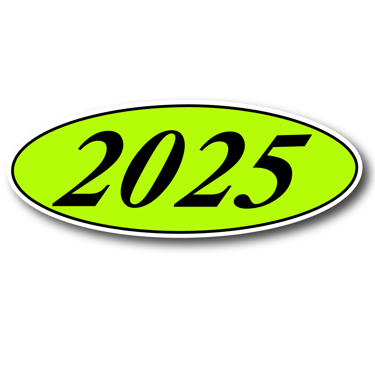 Chartreuse & Black E-Z Oval Year Model Signs