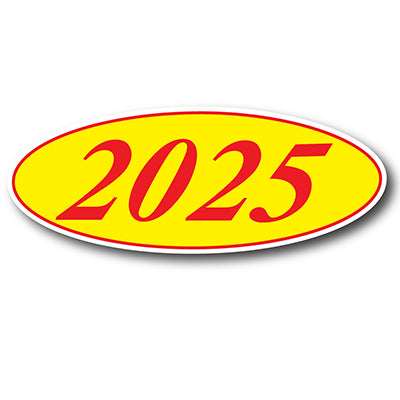 Red & Yellow E-Z Year Stickers