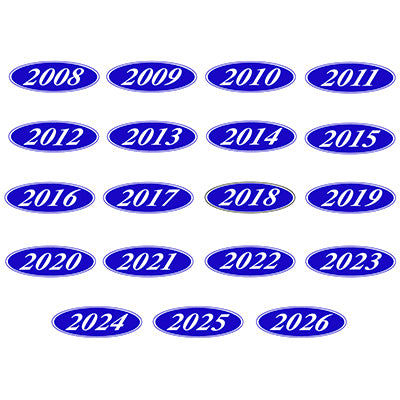 White and Blue E-Z Bold Year Model Signs