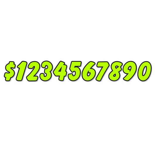 9 1/2" Adhesive Windshield Numbers (per Dozen) for car lots