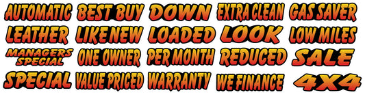 Red Fade To Yellow Die Cut Slogans