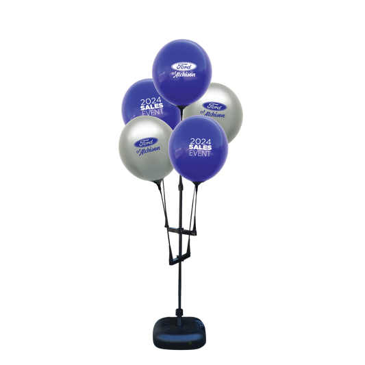 Custom Reusable Balloon Cluster Kit with Water Base
 One Color/One Panel-Single Sided Imprint
 **See EZ-524 Cust above for Additional Charges**
