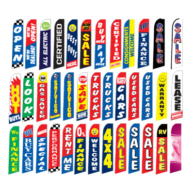 12' Stock Feather Flag Kits (Ground Spike Base)