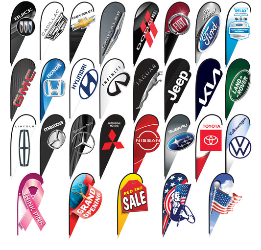 3D Double Sided Teardrop Flag Only 9.8' x 2.25'