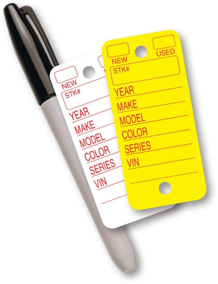 Yellow Round Cornered Poly Key Tags (Box of 250)