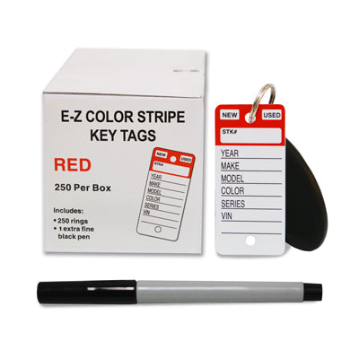 E-Z Color Stripe Key Tags (250 per box)