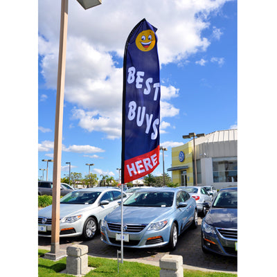 12' Stock Feather Flag Kits (Ground Spike Base)